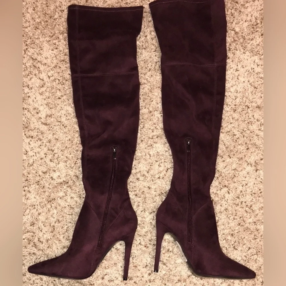 Kendall + Kylie “Kayla” Thigh-High Suede Boots – Size 9, Burgundy or Black (NWT)